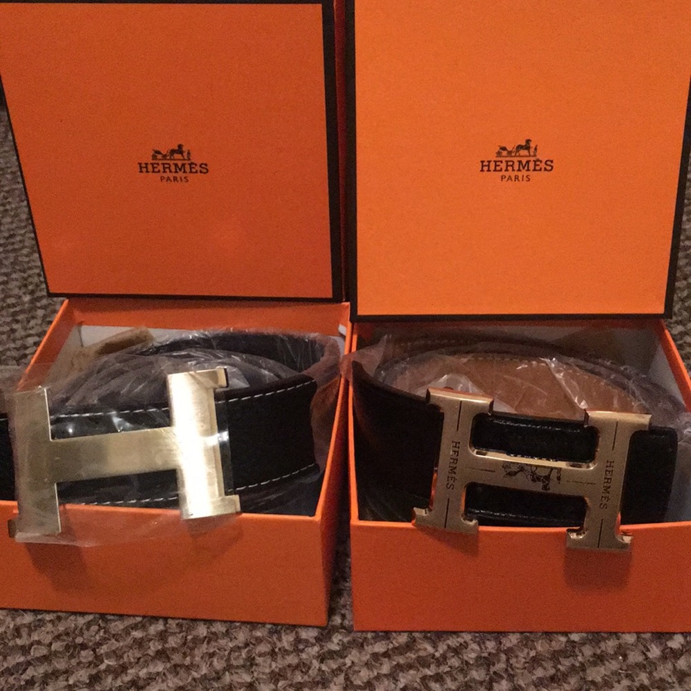New black Hermès Belts